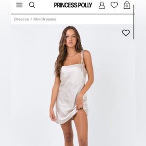 Princess Polly silk slip-on mini dress in size 2